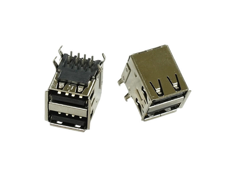 USB 2.0双层90度弯脚 插板